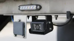 Rear view camera on back of a semi trailer