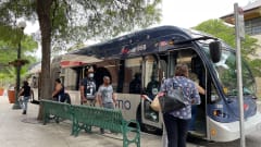 VIA Primo BRT bus riders