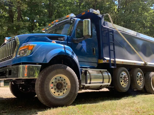 Blue International HV dump truck