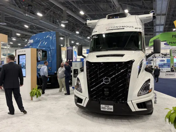 Volvo truck at booth