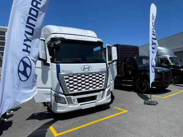 Hyundai Xcient fuel cell truck.