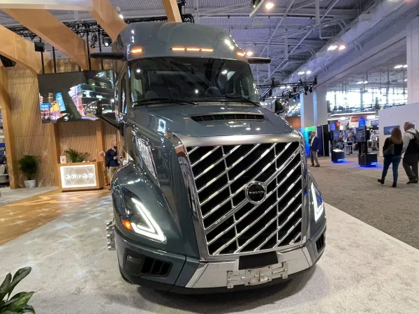 Volvo heavy duty truck on show floor