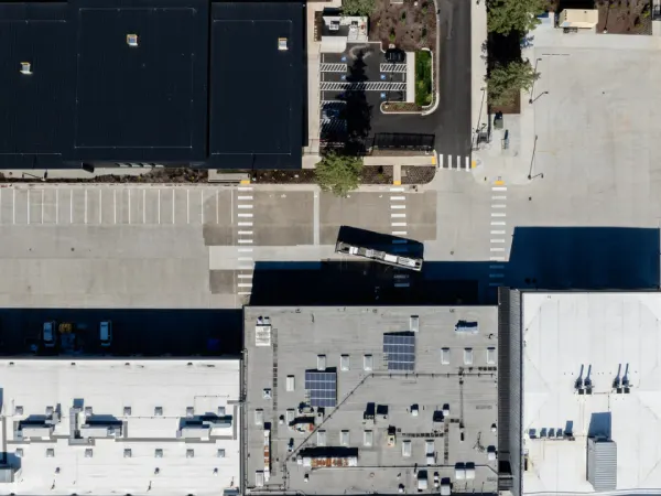 Aerial image of C-TRAN's campus expansion lot.