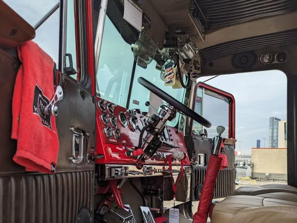 Kenworth W900 interior at the 2024 Shell Rotella SuperRigs show.