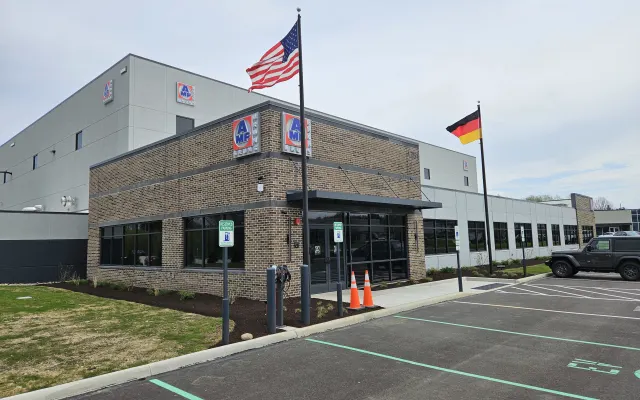 AMF Bruns' new headquarters and parking lot. 