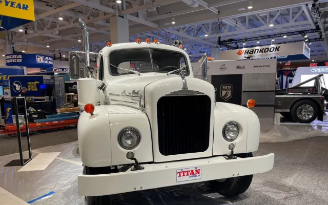 1950s-vintage Mack B-Series truck at TMC's 2025 Annual Meeting.