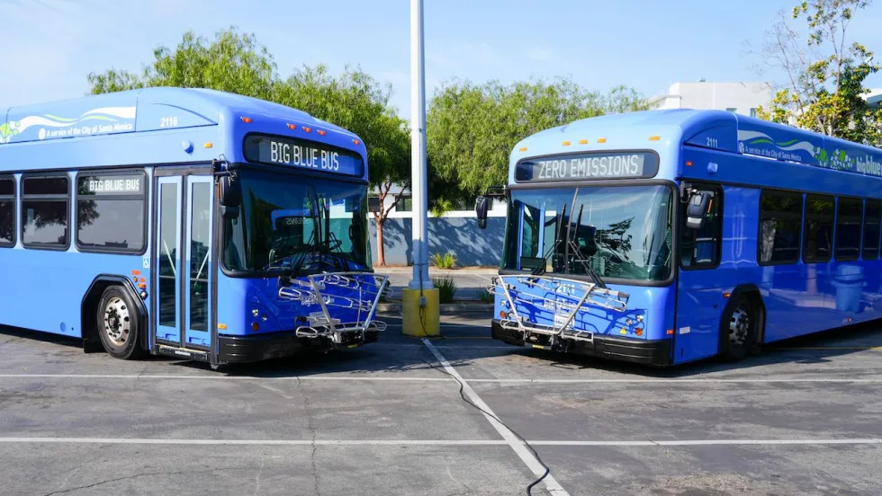 Santa Monica's Big Blue Bus' new electric buses.