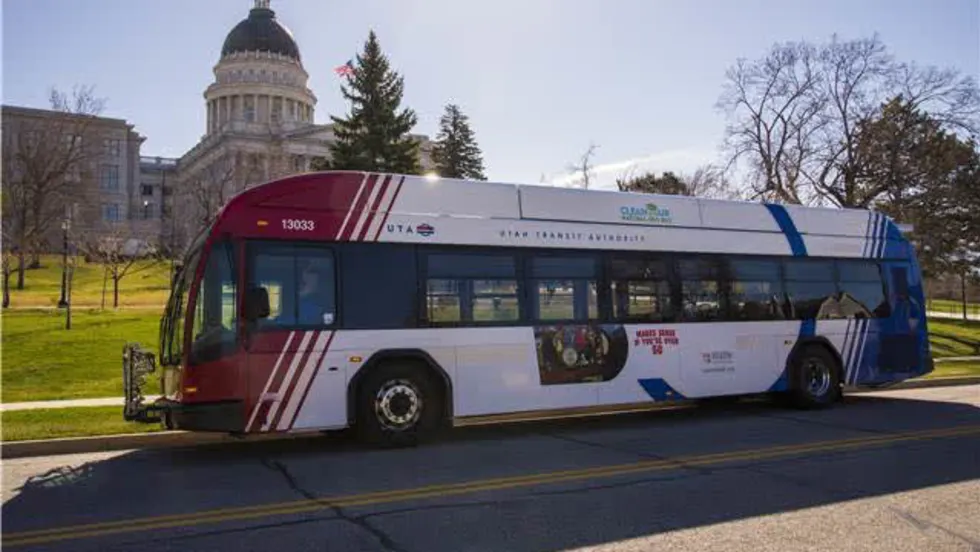 A Utah Transit Authority public transit bus.