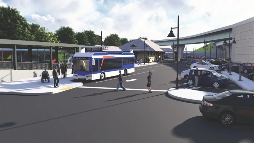 Rendering of the upgraded Derby-Shelton Train Station