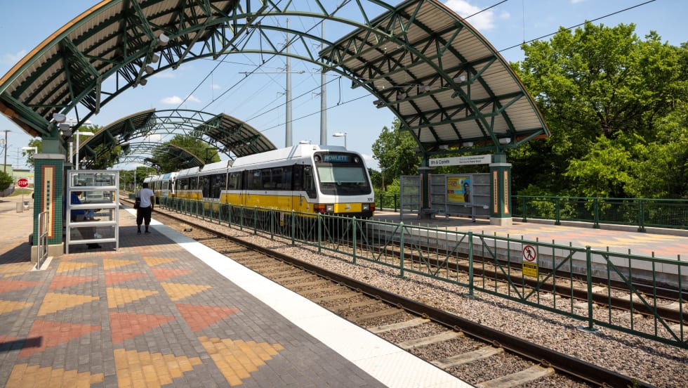 DART's light rail station at 8th and Corinth