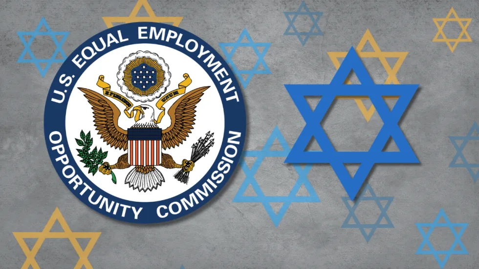 Illustration with Star of David and EEOC logo