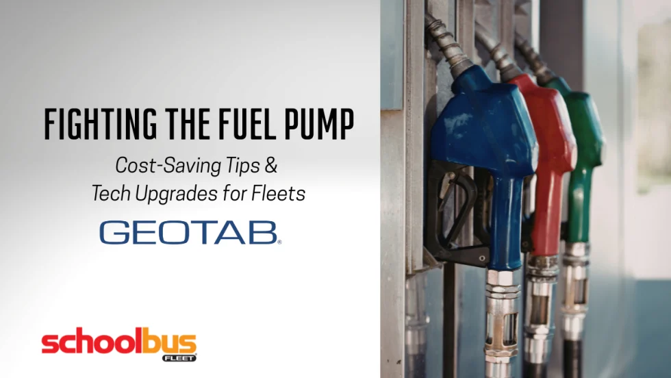 Close-up of fuel pump nozzles at a gas station, representing rising diesel costs and fuel management challenges for school bus fleets.