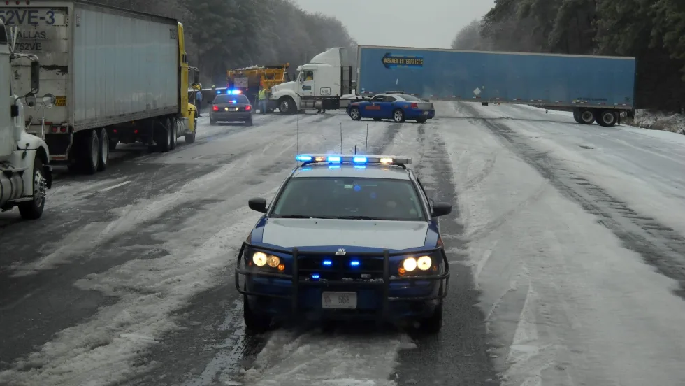 Winter pileup accidents. 