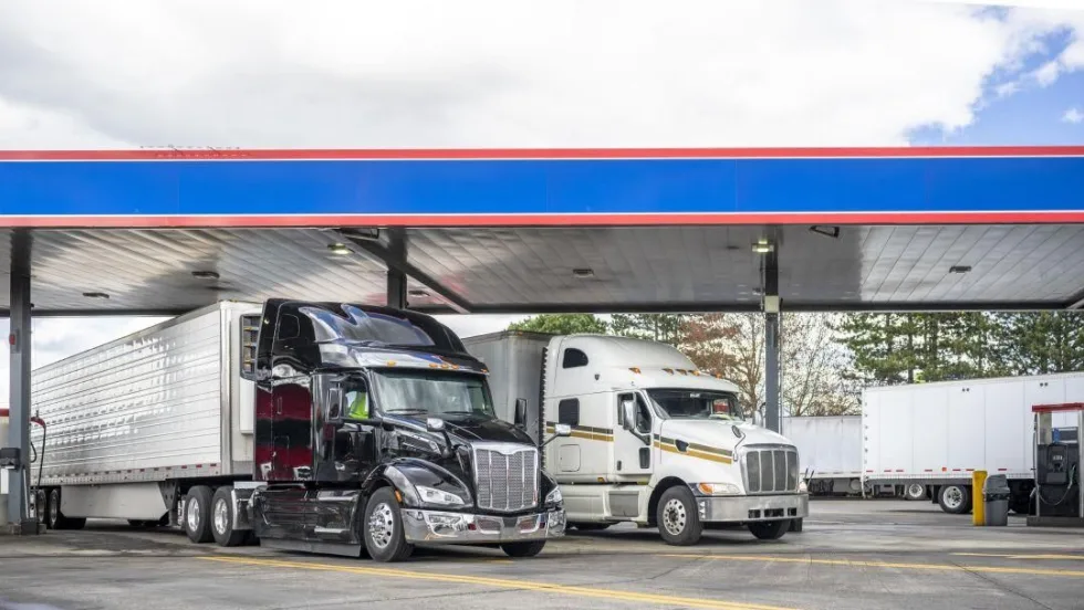 Fueling trucks. 