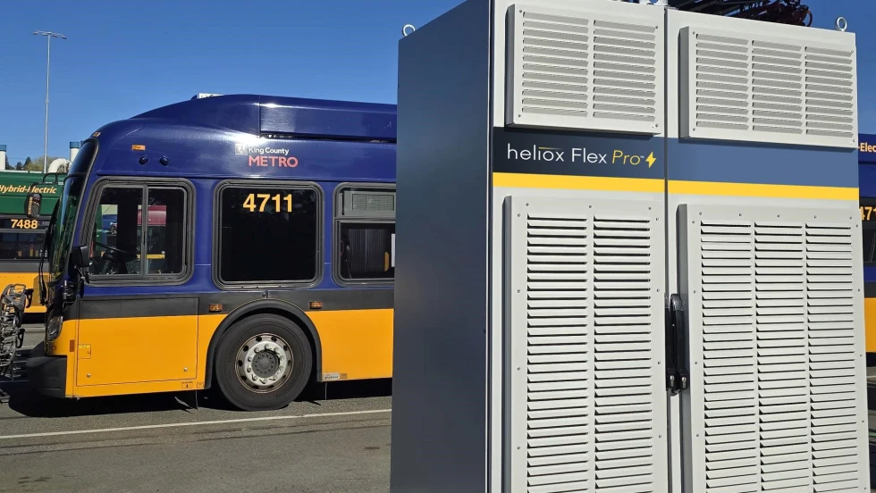 A Heliox charger on KC Metro property