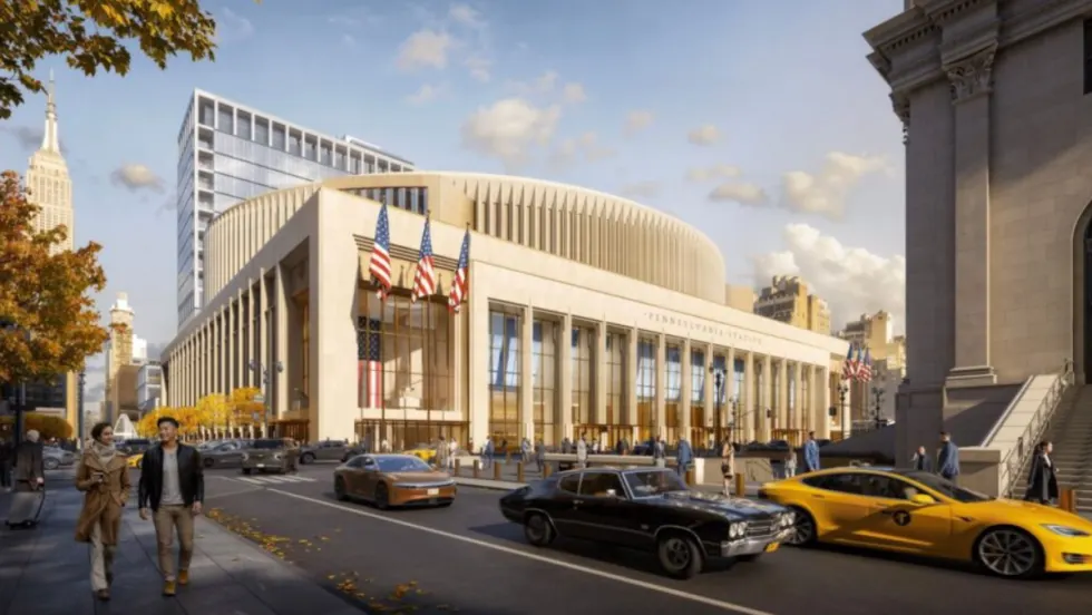 An Amtrak image of Penn Station with streetview.