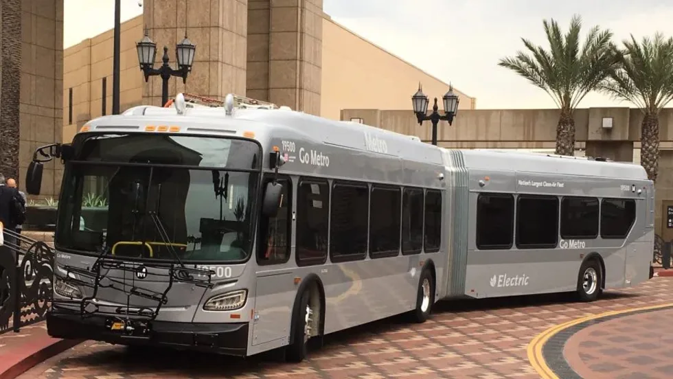 An LA Metro clean air articulated bus