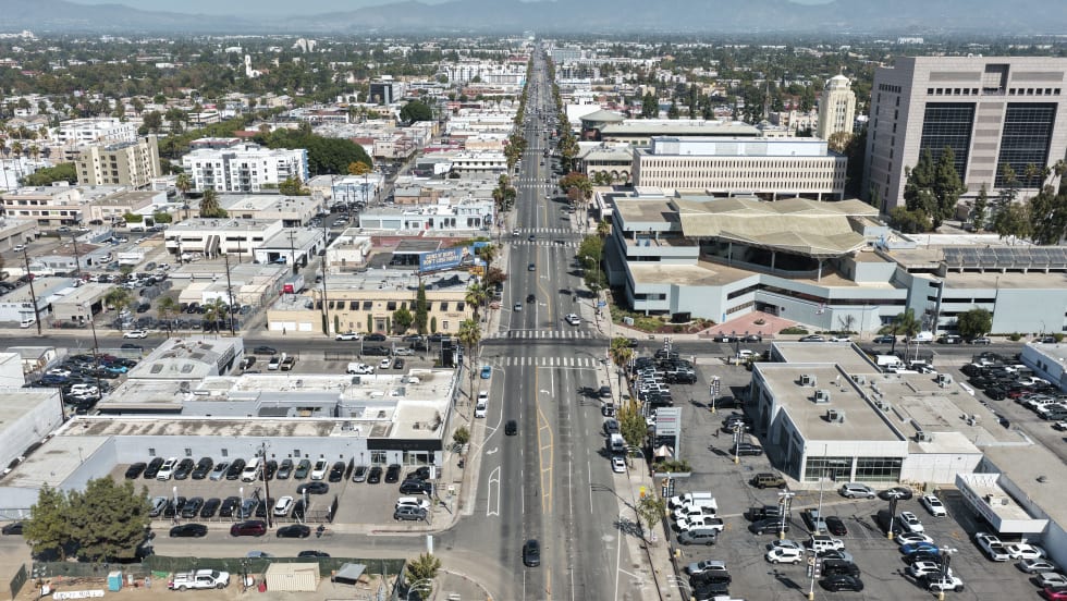 The LA Metro San Fernando Valley light rail extension corridor