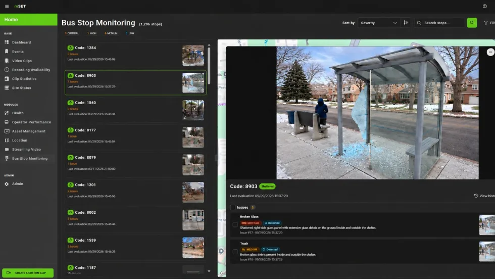 Luminator's TEI bus stop condition monitoring platform