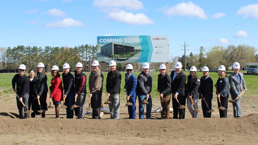 The groundbreaking event for St. Cloud, Minnesota's Metro Bus facility.