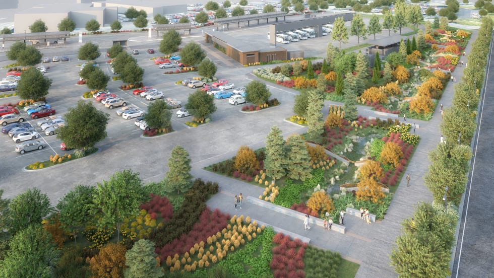 Rendering of Sound Transit's Renton Transit Center