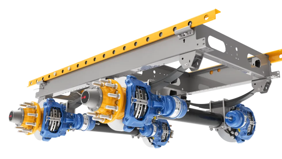 Diagram of trailer tandem slider suspension