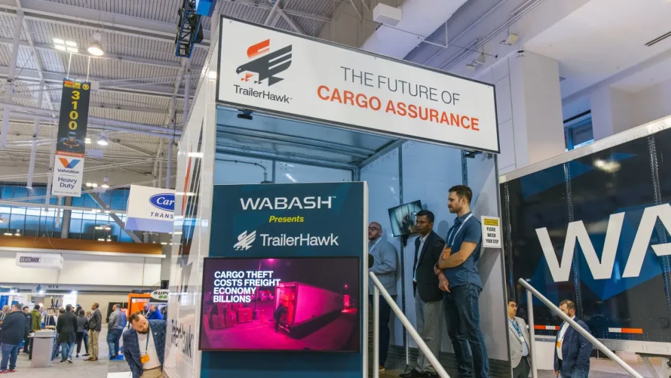 People looking at Wabash display at TMC