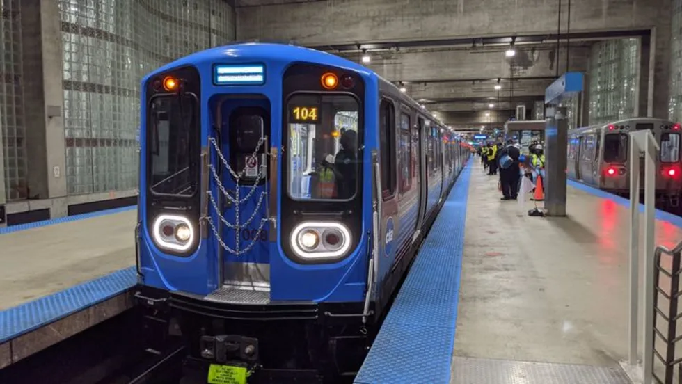 CTA railcar in station.