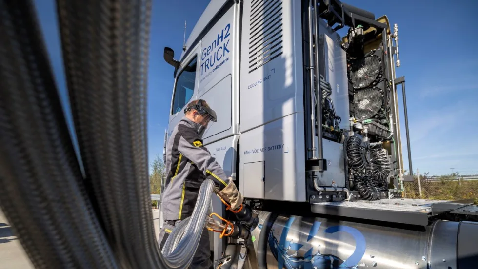 Hydrogen truck in Europe.