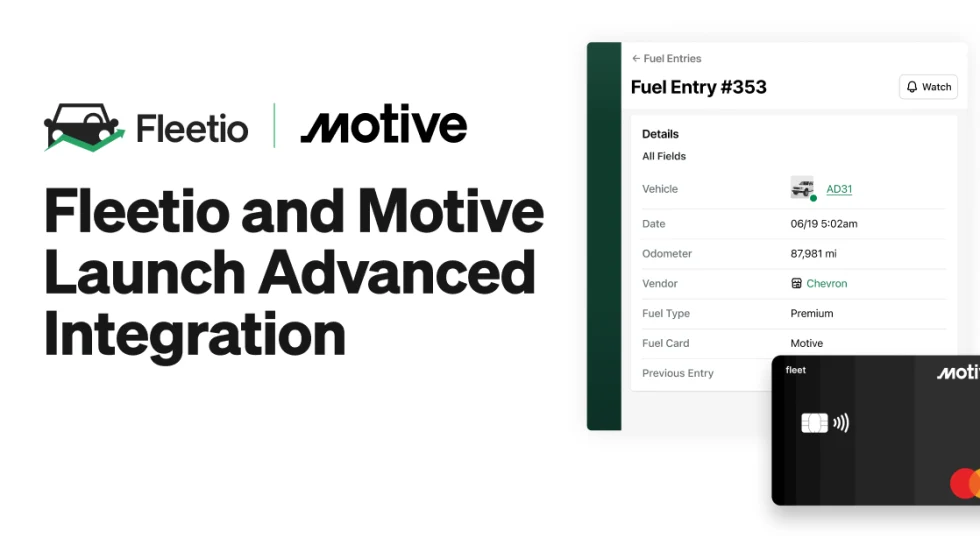 Fleetio and Motive integrated management system.