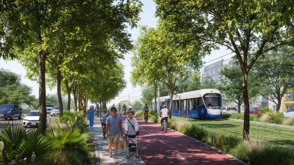 Rendering of an Austin Light Rail station.