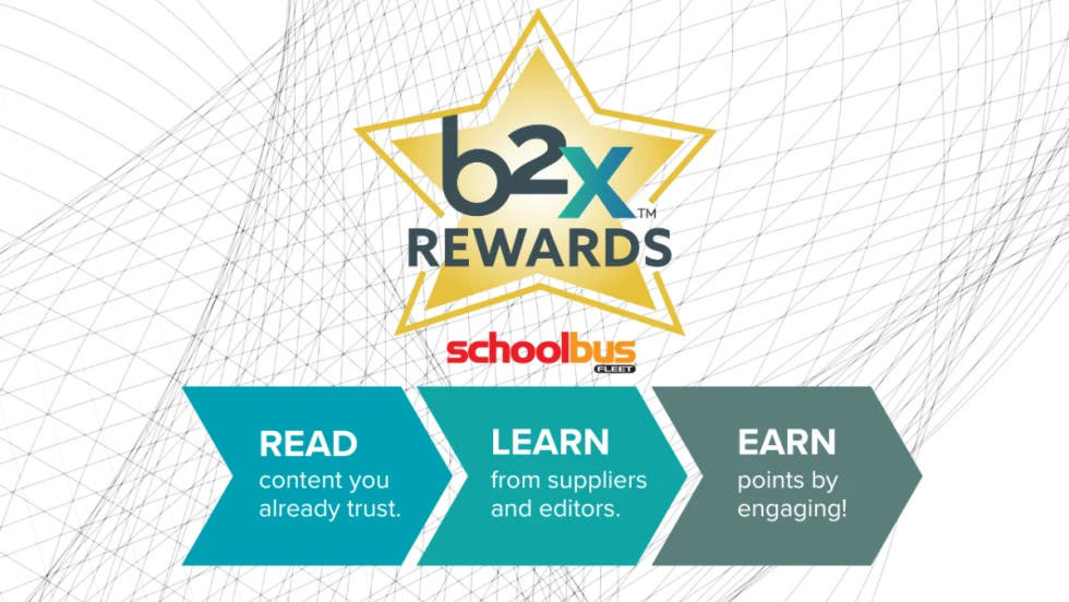 A b2x rewards logo and graphic reading "Read. Learn. Earn."