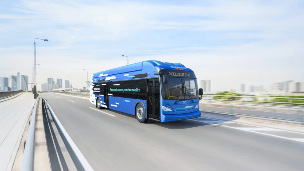 Rendering of a Xcelsior CNG 40-ft. transit bus.