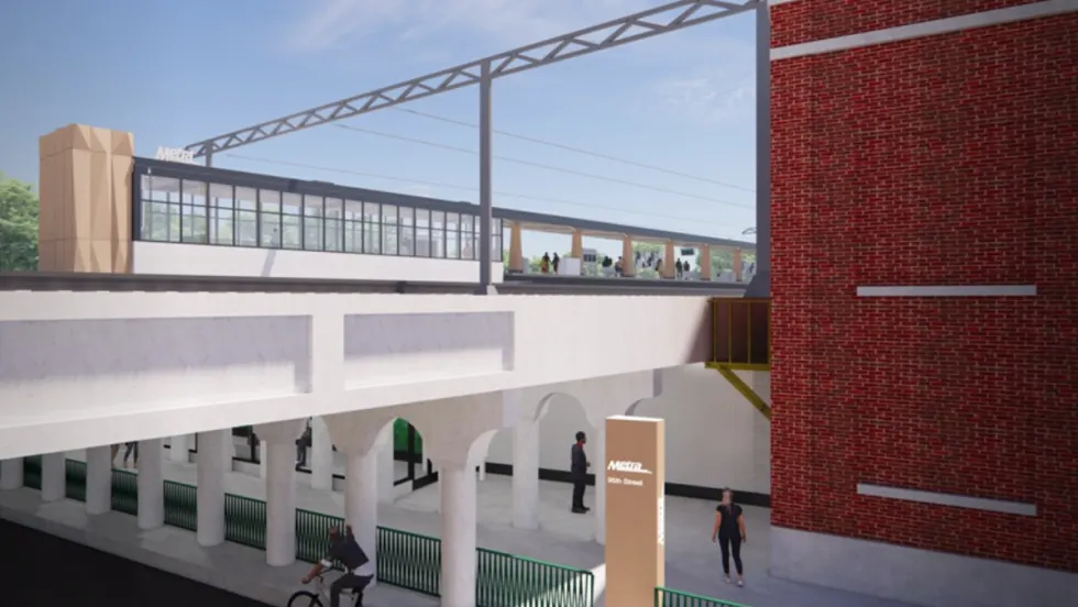 A digital illustration of changes to the 95th Street/CSU station.