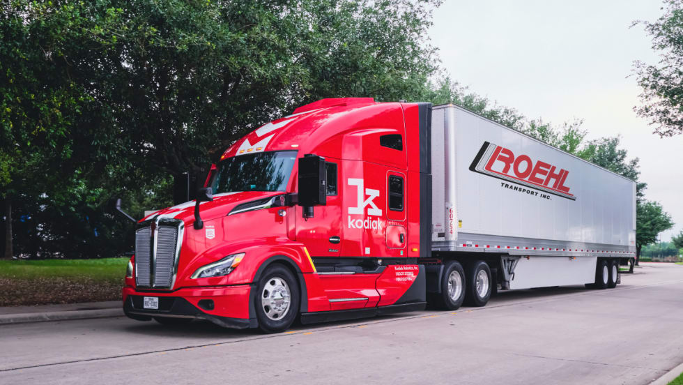 Kodiak Driver-equipped Roehl Transport tractor-trailer. 