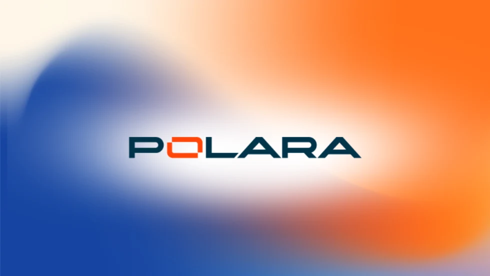 Polara company logo displayed on a blue and orange gradient background following Girardin Energy’s rebrand announcement.
