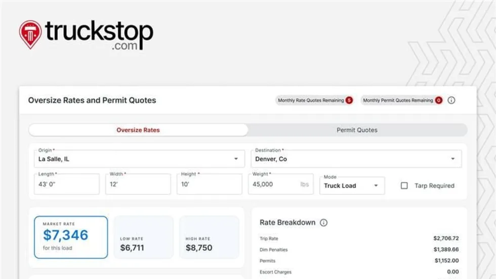 Truckstop.com heavy haul load board. 