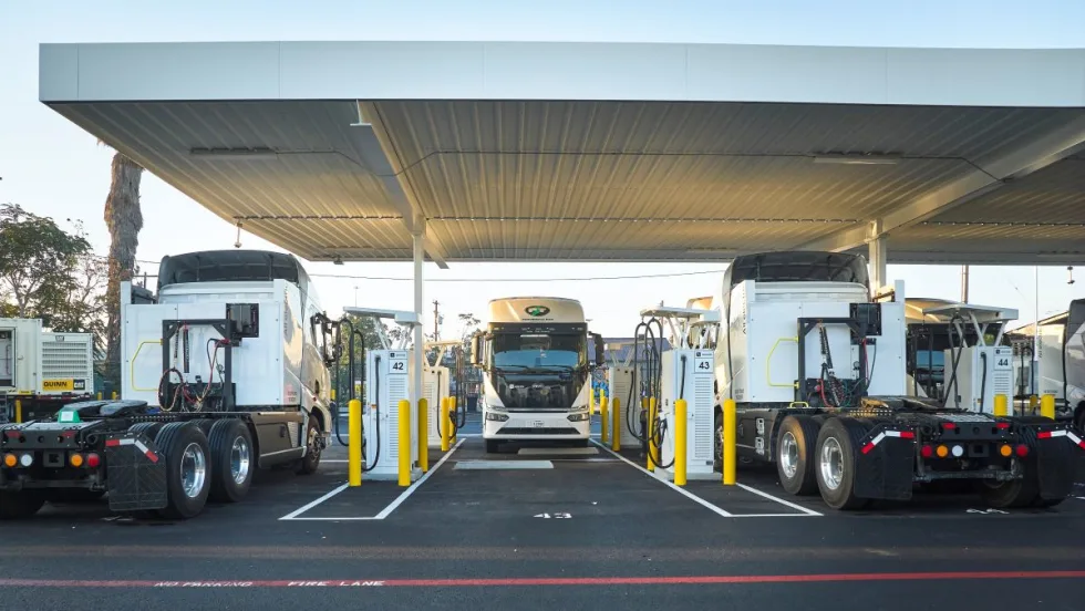 Electric trucks charging.