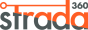 **Alt text:** Strada 360 logo featuring the word "Strada" in dark gray and orange with an orange line-and-circle graphic above it and the number "360" in dark gray in the upper-right corner.