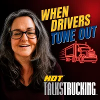 Podcast thumbnail showing Jane Jazrawy, the words "When Drivers Tune Out," and a line drawing of a truck.