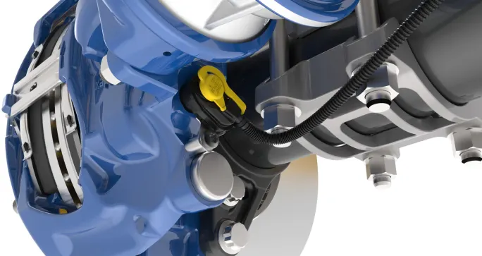 Cutaway illustration of brake with BrakeSight