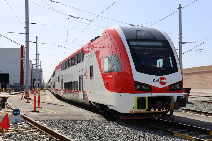 A Caltrain vehicle