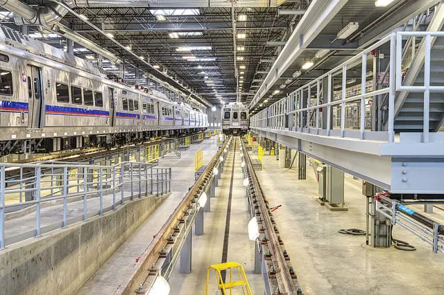 A shot from Denver RTD's railcar maintenance facility.