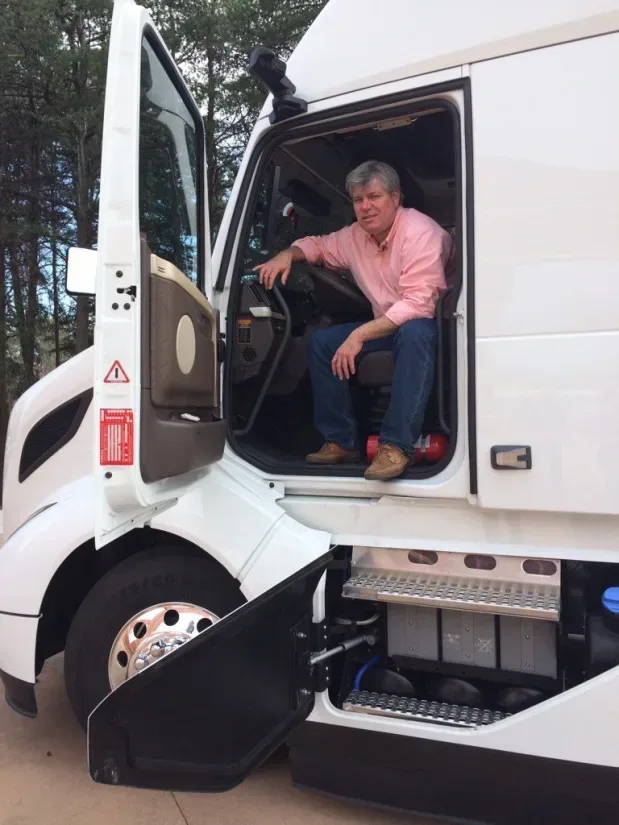 Jack Roberts in the Volvo SuperTruck.