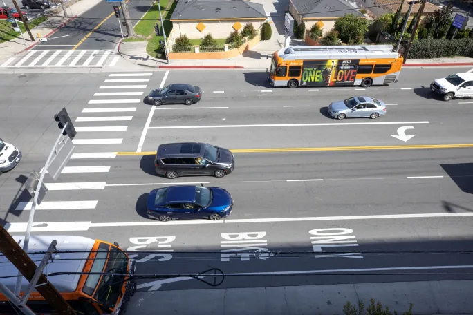 An LA Metro bus lane enforcement shot
