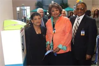 MARTA General Manager/CEO Dr. Beverly A. Scott and MARTA Board Members Mrs. JoAnn Godfrey McClinton and Mr. Harold Buckley, Sr. unveil the new Automated External Defibrillator (AED) units at MARTA.  Mrs. McClinton and Mr. Buckley represent DeKalb County.