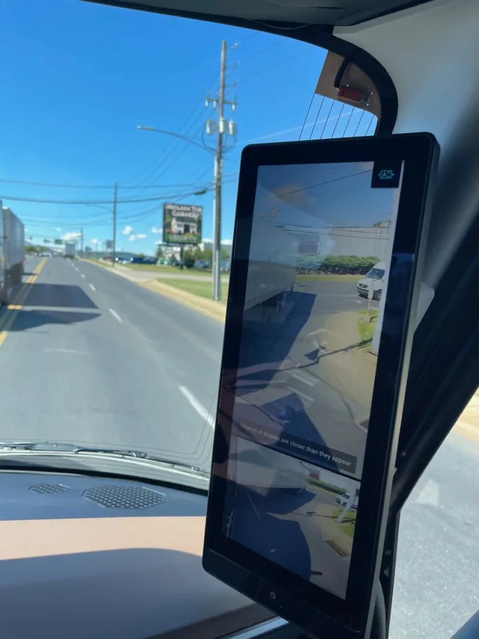 Mack rear-view camera system.