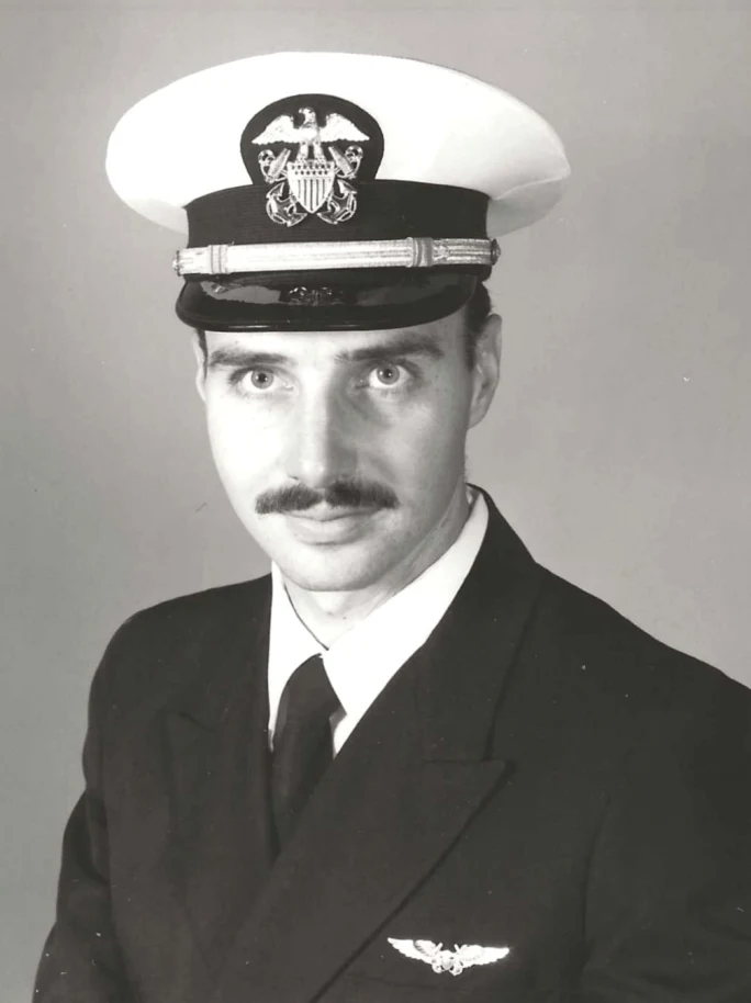 A black and white Navy portrait of Martin Staples.