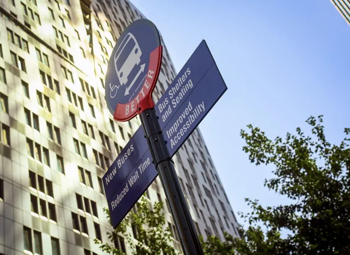 New bus signage at NYCT stop