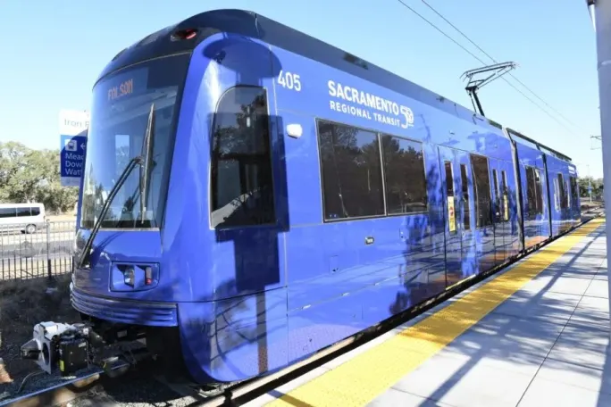 A Siemens SacRT light rail vehicle